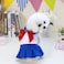 Tangpan BowKnot Student Cosplay Pet Costume Dog Skirt Camp DressBlueM