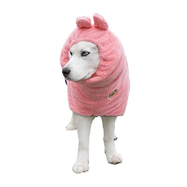 DERPYCHAPPY Premium Dog Towel Robe Dog Bathrobe for Drying Dogs Made in Korea Super Absorbent Quick Adjustable Microfiber Bath Towel for Cats Puppy Robes After Bath Soft Warm Coat PinkS