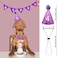 IDOLPET Dog Birthday Party Hat with Bow Tie Wedding Collar Outfit for Medium and Large Dogs Purple