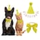 IDOLPET Dog Cat Birthday Party Hat with Cute Bow Tie for Small Medium Puppies Cats Dog Wedding Collar Outfit Yellow