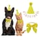 IDOLPET Dog Cat Birthday Party Hat with Cute Bow Tie for Small Medium Puppies Cats Dog Wedding Collar Outfit Yellow