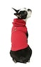 Gooby Fleece Vest Hoodie Small Dog Pull Over Hooded Fleece Jacket with Leash Ring Red Large