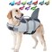 EMUST Dog Life Vests Dog Floats for Swimming Boat Pool Ripstop Pet Life Jacket with High Buoyancy and Lift Handle for Small and Medium Breeds MGrey