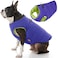 Gooby Padded Vest Dog Jacket Solid Purple Large Warm Zip Up Vest Fleece Jacket with Dual D Ring Leash Water Resistant for Small to Medium Dogs