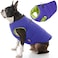 Gooby Padded Vest Dog Jacket Solid Purple Large Warm Zip Up Vest Fleece Jacket with Dual D Ring Leash Water Resistant for Small to Medium Dogs