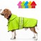 Dolitego Dog Raincoat Reflective Hooded Dog Rain Jacket with Harness Hole Lightweight Doggy Rain Coats for Small Dogs Adjustable Pet Slicker Poncho Small Green