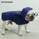 FUWAPET Pet Raincoat Packable Hooded Dog Rain Jacket Reflective Strips Lightweight Adjustable Poncho for Small Medium Large Dogs Blue M