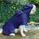FUWAPET Pet Raincoat Packable Hooded Dog Rain Jacket Reflective Strips Lightweight Adjustable Poncho for Small Medium Large Dogs Blue M