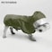 Petsyards Raincoat Packable Hooded Dog Rain Jacket Reflective Strips Lightweight Adjustable Poncho for Small Medium Large Dogs Army GreenXS Back11 Inches