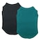 Chol&Vivi CholVivi Dog Clothes 2pcs Soft Cotton TShirts for Small Medium Large Extra Large Dogs Black and Dark Green S 16 Chest