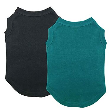 Chol&Vivi CholVivi Dog Clothes 2pcs Soft Cotton TShirts for Small Medium Large Extra Large Dogs Black and Dark Green XXS 12 Chest