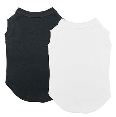 Chol&amp;Vivi CholVivi Dog Clothes 2pcs Soft Cotton TShirts for Small Medium Large Extra Large Dogs Black and White M 18 Chest