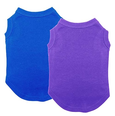 Chol&Vivi CholVivi Dog Clothes 2pcs Soft Cotton TShirts for Small Medium Large Extra Large Dogs Blue and Purple XXS 12 Chest