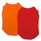 Chol&Vivi CholVivi Dog Clothes 2pcs Soft Cotton TShirts for Small Medium Large Extra Large Dogs Red and Orange S 16 Chest