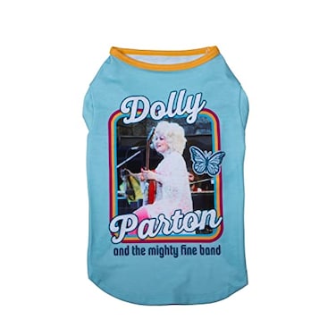 Doggy Parton Blue Dolly The Mighty Fine Band Shirt for Pets L 22120728