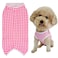 Kukaster Pet Dogs Recovery Suit Post Surgery Shirt for Puppy Wound Protective Clothes for Little AnimalsPink White Plaidm