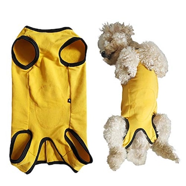 Kukaster Pet Dogs Recovery Suit Post Surgery Shirt for Puppy Wound Protective Clothes for Little AnimalsYellows