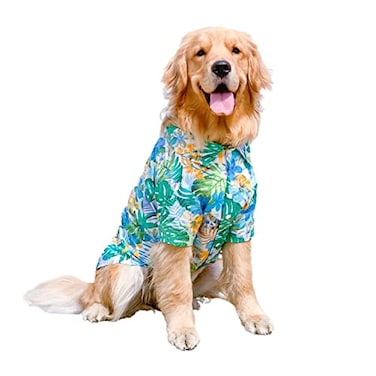Harikaji Dog Hawaiian Shirt Summer Pet Clothes Large Dog Cool Costume Beach TShirt for Medium Large DogBlue3XL