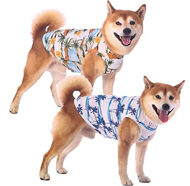 SyChien Sychien Hawaiian Dog ShirtsQuick Dry Summer Cooling Mesh Coconut Printing TShirt for Medium DogsBlueYellow M