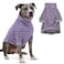 Tooth & Tooth Honey Dog Shirt for Large Dogs Purple Grey Striped Breathable Cotton Spandex Pullover Full Underbelly Coverage Lightweight Long Sleeve Dog Clothes