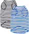 WEONE Dog Shirt Striped Cotton ShirtPet Breathable Soft Basic Clothes for Small Medium Larg Boy Girl DogsBlack Blue XS