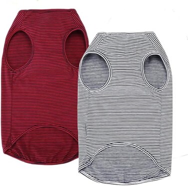 WEONE Dog Summer TShirts Striped Cotton VestPet Breathable Soft Basic Clothes for Small Medium Larg Boy Girl DogsS