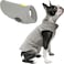 Gooby Fleece Vest Dog Sweater GrayYellow XLarge Warm Pullover Fleece Dog Jacket with ORing Leash for Small to Medium Dogs