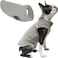 Gooby Fleece Vest Dog Sweater GrayYellow XLarge Warm Pullover Fleece Dog Jacket with ORing Leash for Small to Medium Dogs