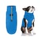 Gooby Half Zip Up Fleece Vest Dog Sweater Blue Large Soft Warm Pullover Fleece Headin Dog Jacket with Dual D Ring Leash for Small to Medium Dogs