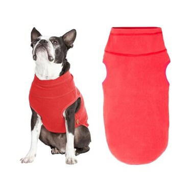 Gooby Microfiber Stretch Fleece Vest Dog Sweater Tomato Red XLarge Warm Pullover Microfiber Fleece Dog Jacket for Small to Large Dogs