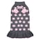 KYEESE Dog Sweater Dress Polka Dot Turtleneck Dogs Sweaters for Girl with Leash Hole Knit Pullover with Pom Pom Ball