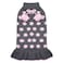KYEESE Dog Sweater Dress Polka Dot Turtleneck Dogs Sweaters for Girl with Leash Hole Knit Pullover with Pom Pom Ball