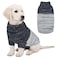 Queenmore Knitted Pullover Dog Sweater Turtleneck Pet Cat Sweater Cold Weather Puppy Clothes Stitching Knitwear with Leash Hole for Small Medium DogsDark BlueS