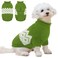 Queenmore Warm Dog Sweater Soft Pet Knitwear Knitted Pullover Winter Pet Clothes for Small Medium Dogs Cats Green