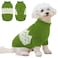 Queenmore Warm Dog Sweater Soft Pet Knitwear Knitted Pullover Winter Pet Clothes for Small Medium Dogs Cats Green