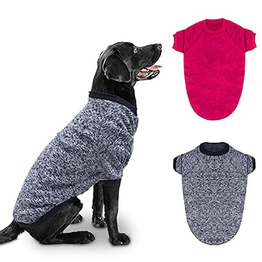 Rypet 2 Pack Large Dog Sweaters for Winter Dog Classic Knitwear Sweater Soft Thickening Warm Dogs Clothes for Medium Large Dogs