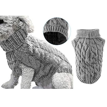Winmany Pet Dog Turtleneck Knitting Sweater Coat Winter Warmer Thickening Pullover Knitwear Crochet Coat Clothes for Small Medium Dog Cat