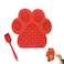 UMOYIT Dog Licking Mat for Anxiety Peanut Butter Slow Feeder Bowls Licking Pad with Strong Suction to Wall for Pet BathingGroomingand Dog Training Red