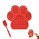 UMOYIT Dog Licking Mat for Anxiety Peanut Butter Slow Feeder Bowls Licking Pad with Strong Suction to Wall for Pet BathingGroomingand Dog Training Red