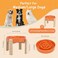 PTOBER Elevated Slow Feeder Dog Bowl Ceramic Maze Food Dish with Bamboo Stand Raised Feeding Bowl for Fast Eaters Ideal for Small and Medium Dogs Orange 67 inch