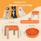 PTOBER Elevated Slow Feeder Dog Bowl Ceramic Maze Food Dish with Bamboo Stand Raised Feeding Bowl for Fast Eaters Ideal for Small and Medium Dogs Orange 67 inch
