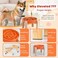 PTOBER Elevated Slow Feeder Dog Bowl Ceramic Maze Food Dish with Bamboo Stand Raised Feeding Bowl for Fast Eaters Ideal for Small and Medium Dogs Orange 67 inch