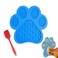 UMOYIT Licking Mat for Dog Anxiety Peanut Butter Slow Feeder Bowl Pad With Strong Suction to Wall for Pet Bathing Grooming and Training Blue