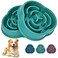 Juqiboom Slow Feeder Bowls for Small Medium Puzzle Slow Feeding Pet Bowl with AntiSlip Shim for Puppy NonToxic Preventing Choking Healthy Slower Food Feeding Dishes 2pc Green