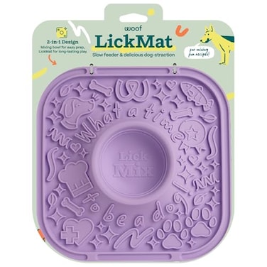 WOOF LickMat EasytoClean Lick Mat for Dogs Slow Feeder Mat with NonSlip Design BPAFree Silicone Lick Mat Interactive Dog Toys Lavender