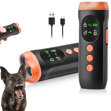 TGHIJKK Ultrasonic Dog Bark Deterrent Device Rechargeable Anti Barking Device for Dogs with 3 Modes Up to 35FT Range Safe Humane Training Tool Small Medium Large Dogs Indoor Outdoor Use