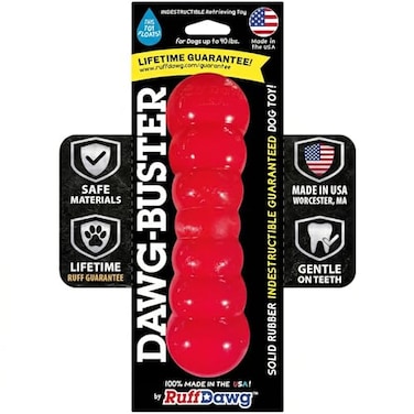 Ruff Dawg Indestructible DawgBuster Medium 1pc Color Varies HeavyDuty Solid Rubber Dog Chew Stick for Dogs Under 40 lbs Floats Bounces Made in USA