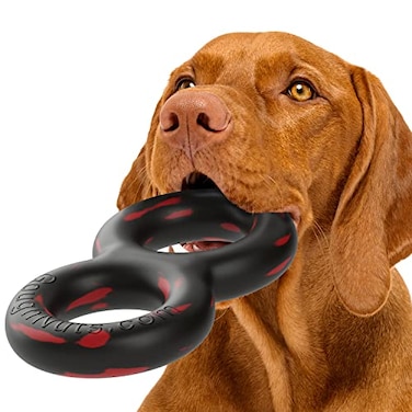 Goughnuts Dog Toys for Aggressive Chewers Virtually Indestructible Pull Toy for Medium Breeds Such as Pit Bulls and German Shepherds Heavy Duty Tug Dog Toy Black