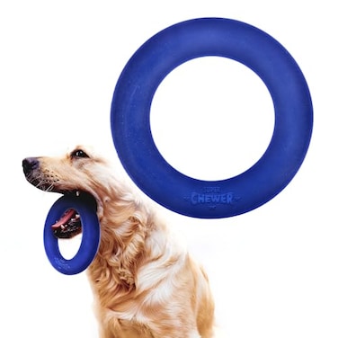 Tuff Pupper SuperChewer Tough Dog Ring Toy Lifetime Replacement Strong Natural Rubber Chew Toys for Aggressive Chewers Durable Tug Play Strong Dog Ring Toy Large Breed Tested