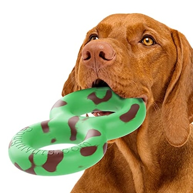 Goughnuts Dog Toys for Aggressive Chewers Virtually Indestructible Pull Toy for Breeds Such as Pit Bulls and German Shepherds Heavy Duty Tug Dog Toy Medium Green